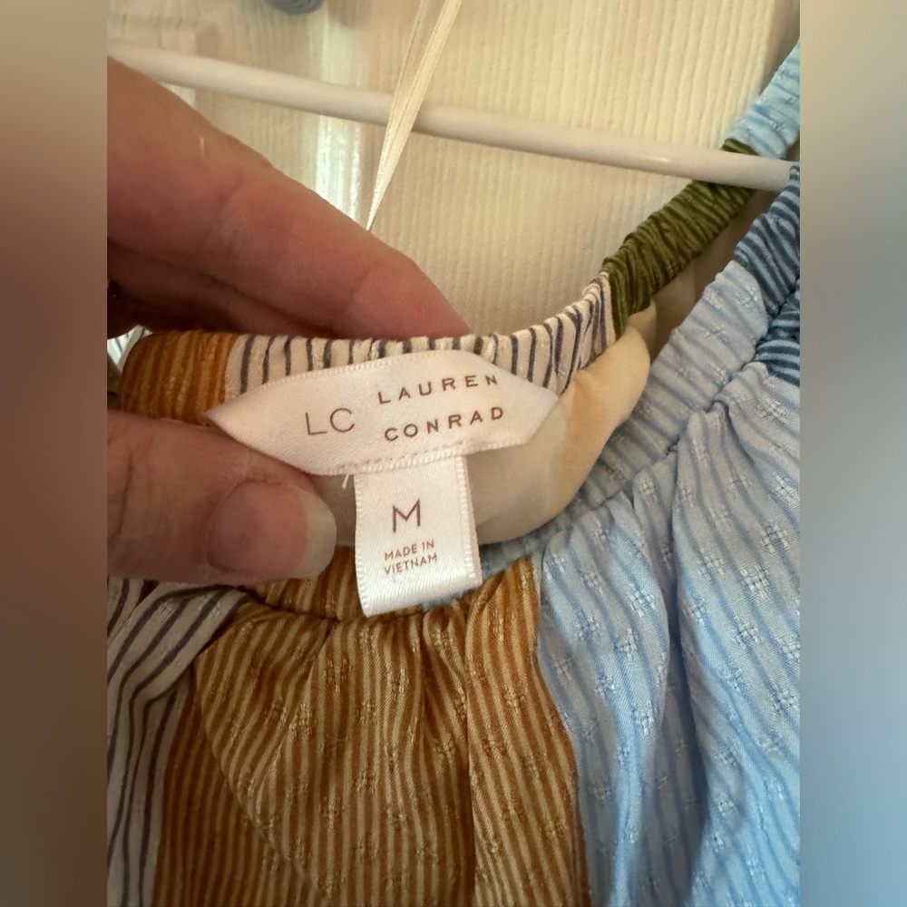 Lauren Conrad Poolside Paradise‎ One Shoulder Striped Midi Dress Size Medium - Picture 9 of 11